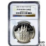 2002W West Point Bicentenial Silver $1 .7734oz ASW