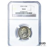 1932-D Washington Silver Quarter NGC VG08