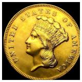 1869 $3 Gold Piece