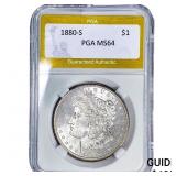 1880-S Morgan Silver Dollar PGA MS64