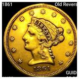 1861 Old Reverse $2.50 Gold Qtr Eagle CHOICE AU