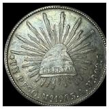 1903-Mo Mexico Silver Peso NEARLY UNCIRCULATED