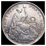 1903 Peru Silver 1 Dinero