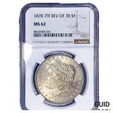 1878 Rev 78 Morgan Silver Dollar NGC MS62