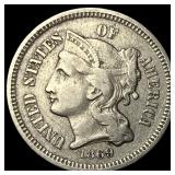 1869 Nickel Three-Cent Piece CLOSELY UNCIRCULATED