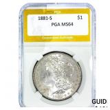1881-S Morgan Silver Dollar PGA MS64