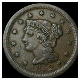 1852 Braided Hair Large Cent NEARLY UNCIRCULATED