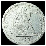 1857 Seated Liberty Quarter NEARLY UNCIRCULATED