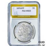 1878 8TF Morgan Silver Dollar PGA MS63