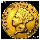 1874 $3 Gold Piece HIGH GRADE