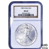 1989 Silver Eagle NGC MS69