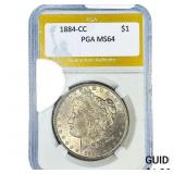 1884-CC Morgan Silver Dollar PGA MS64