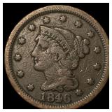 1846 Braided Hair Large Cent LIGHTLY CIRCULATED