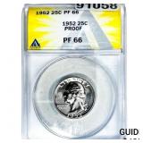 1952 Washington Silver Quarter ANACS PF66 Super Bi
