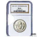 1951-S Booker T Half Dollar NGC MS64