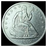 1857-O Silver Half Dollar CLOSELY UNCIRCULATED