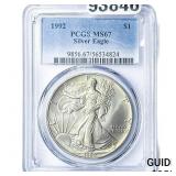 1992 Silver Eagle PCGS MS67