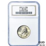 1952-D Washington Silver Quarter NGC MS66