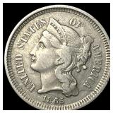 1865 Nickel Three-Cent Piece NEARLY UNCIRCULATED