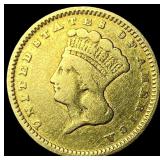 1874-D Gold $1 Indian Princess Head LIGHTLY CIRCUL