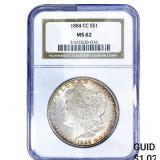 1884-CC Morgan Silver Dollar NGC MS62