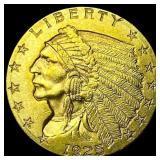 1925-D Gold $2.5 Indian Head Quarter Eagle UNCIRCU