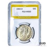 1944-D Walking Liberty Half Dollar PGA MS65