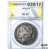 1892-S Morgan Silver Dollar ANACS VG10