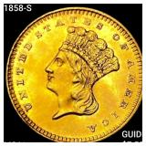 1858-S Rare Gold Dollar UNCIRCULATED