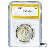 1940 Walking Liberty Half Dollar PGA MS64