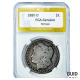 1880-O Morgan Silver Dollar PGA G Hot Lips