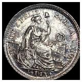 1904 JF Peru Silver 1/2 Dinero