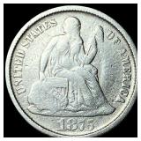 1875-CC Silver Seated Liberty Dime LIGHTLY CIRCULA