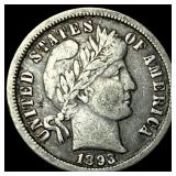 1893-O Silver Barber Dime LIGHTLY CIRCULATED