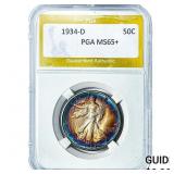 1934-D Walking Liberty Half Dollar PGA MS65+
