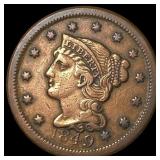 1849 Braided Hair Large Cent CLOSELY UNCIRCULATED