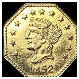 1852 California Gold 1/2 Dollar Token HIGH GRADE