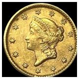 1853 Gold $1 Liberty Head Type 1 CLOSELY UNCIRCULA