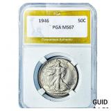 1946 Walking Liberty Half Dollar PGA MS67