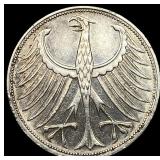 1966G Germany Federal Republic Silver 5 Mark