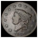 1820 Coronet Head Large Cent LIGHTLY  CIRCULATED