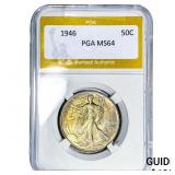 1946 Walking Liberty Half Dollar PGA MS64