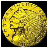 1914 Indian Head Gold $2.50 Quarter Eagle CLOSELY
