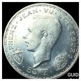 1946 Luxembourg Silver 50 Francs