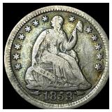 1853 Arrows Seated Liberty Half Dime LIGHTLY CIRCU