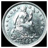 1853 Seated Liberty Silver Half Dime CLOSELY  UNC