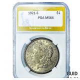 1921-S Morgan Silver Dollar PGA MS64