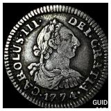 1774-JR Bolivia Charles III Silver 1/2 Reales