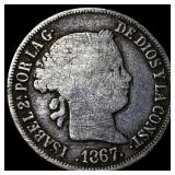 1867 Philippines Silver 10 Centavos