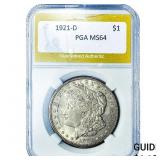1921-D Morgan Silver Dollar PGA MS64